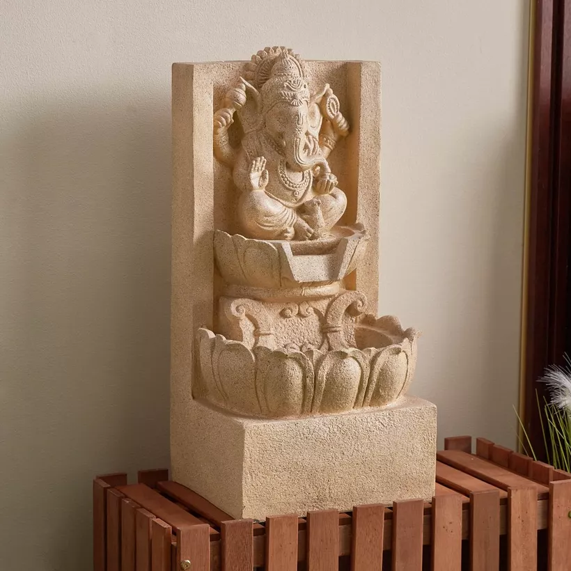 Divine Ganesha Outdoor Fountain with LED - 30x28x62.5 cm - Image 3