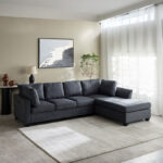 Urbandale 4-Seater Reversible Corner Fabric Sofa with Dropdown Cupholders and USB Port