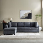 Urbandale 4-Seater Reversible Corner Fabric Sofa with Dropdown Cupholders and USB Port