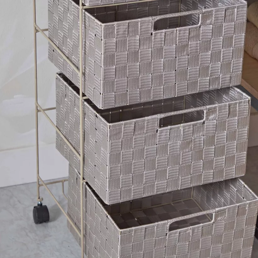 Strap 4-Drawer Cabinet with Casters - 35x30x85 cm - Image 4