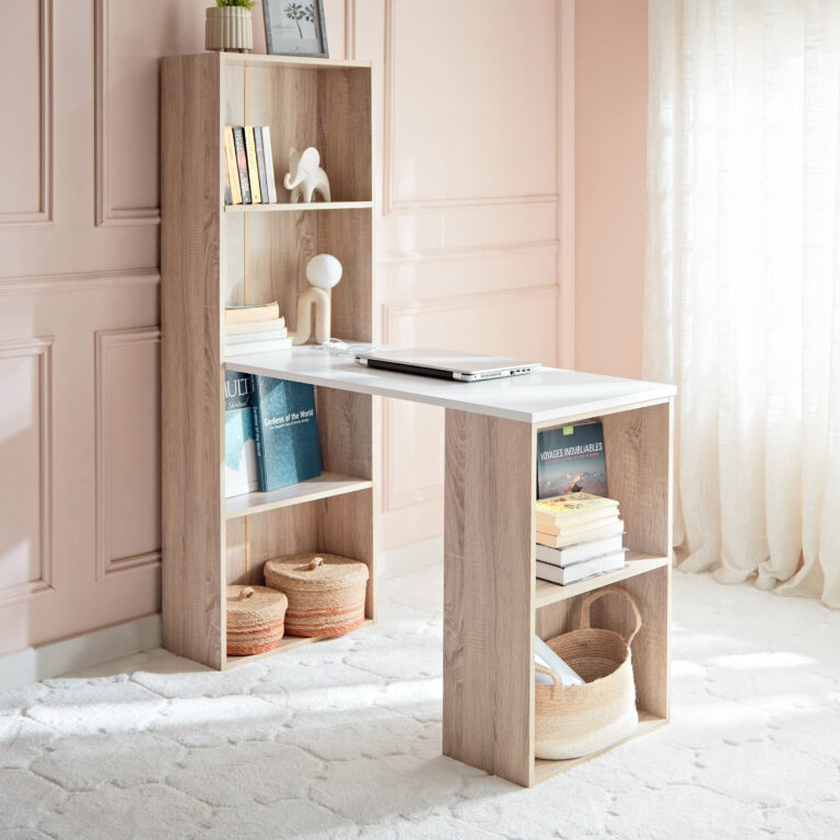 Oxford Tall Melamine Top Bookcase Study Desk