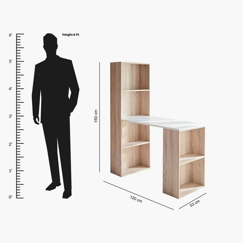Oxford Tall Melamine Top Bookcase Study Desk - Image 2