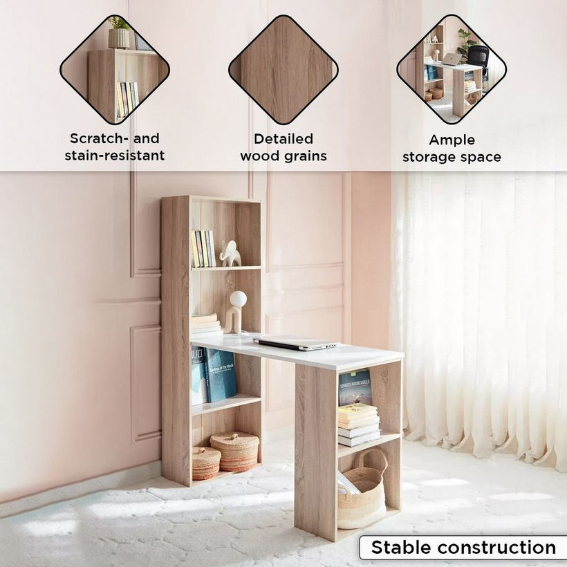 Oxford Tall Melamine Top Bookcase Study Desk - Image 9