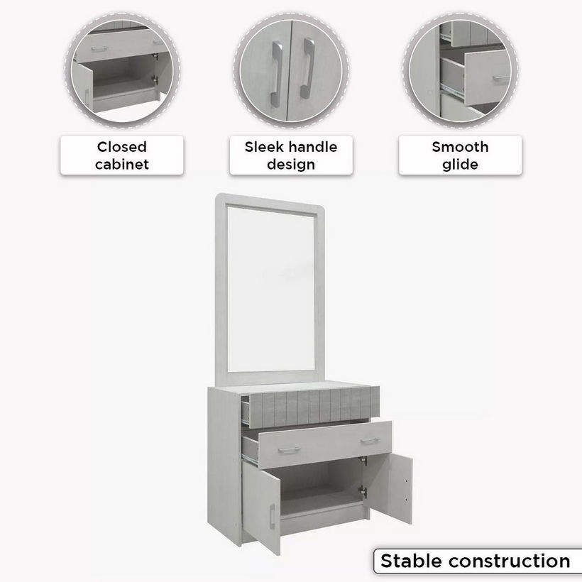 Movo Liverpool 2-Drawer 2-Door Young Dresser with Mirror - Image 2