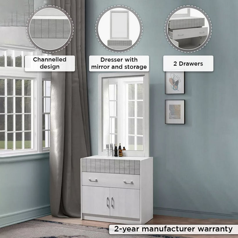 Movo Liverpool 2-Drawer 2-Door Young Dresser with Mirror - Image 9