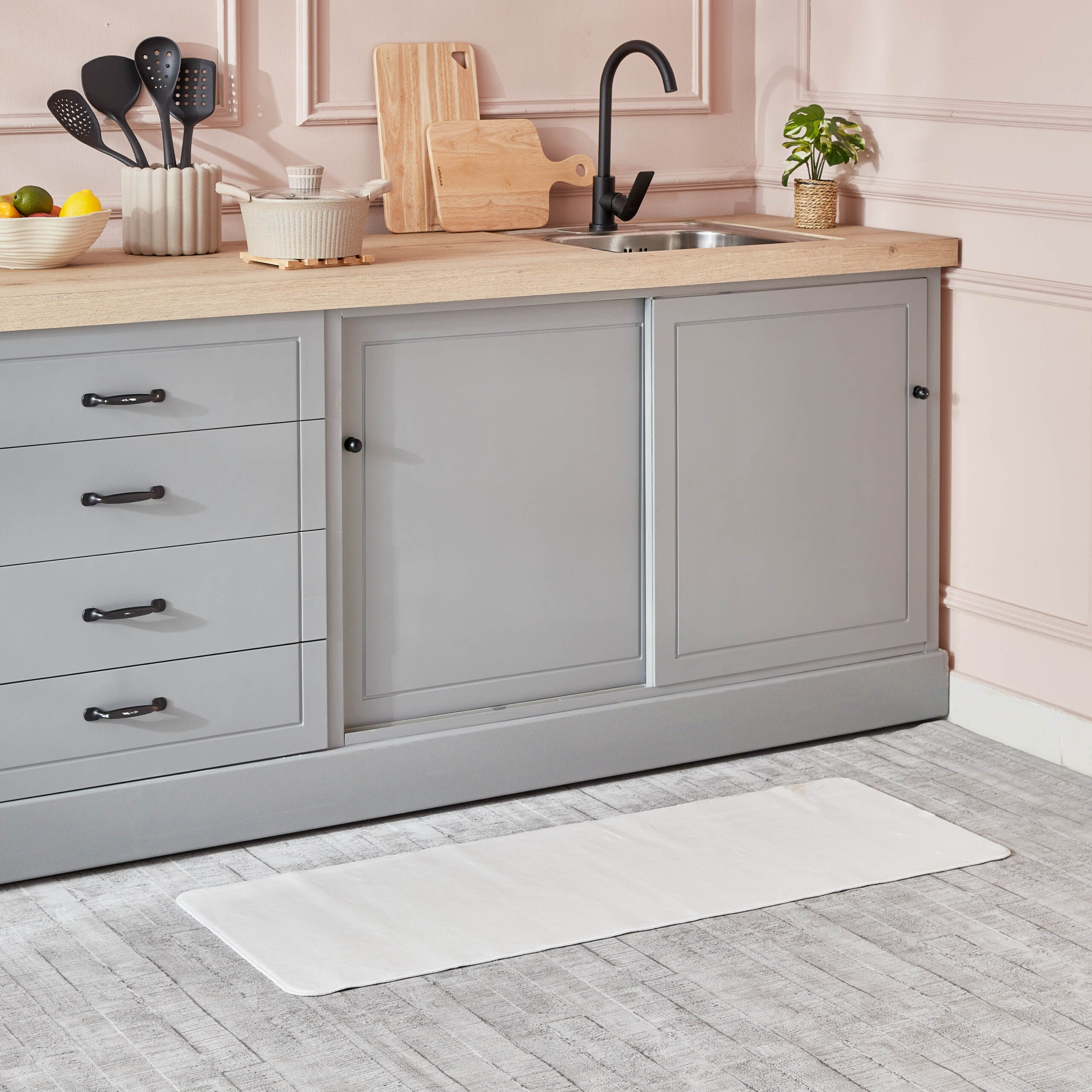Hazy Rabbit Fur Mat - 45x120 cm