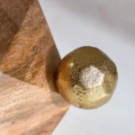 Liv Wooden Polyhedron Accent with Metal Knob - 14x10x10 cm