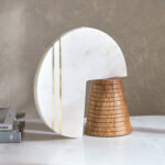 Liv Wooden and Marble Tripod Accent Decor - 28x10x30 cm