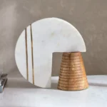 Liv Wooden and Marble Tripod Accent Decor - 28x10x30 cm