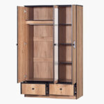 Crew 3-Door Wardrobe with 2 Drawers and Mirror