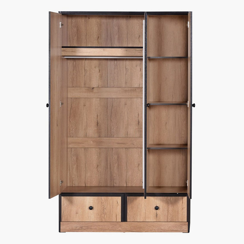 Crew 3-Door Wardrobe with 2 Drawers and Mirror - Image 10