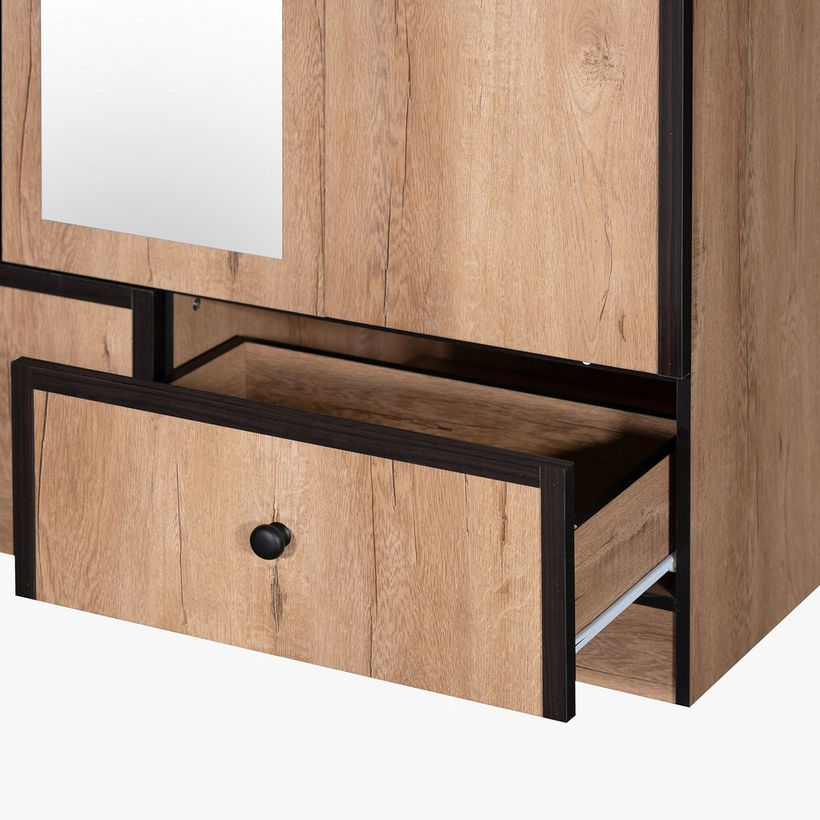 Crew 3-Door Wardrobe with 2 Drawers and Mirror - Image 11