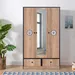 Crew 3-Door Wardrobe with 2 Drawers and Mirror - Image 15