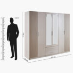 Fiesta 6-Door Wardrobe with 2 Drawers and 2 Mirrors