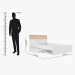 Milan Twin Bed with Drawers - 120x200 cm