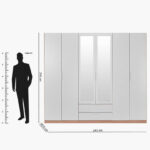 Milan 6-Door Wardrobe with 2 Drawers