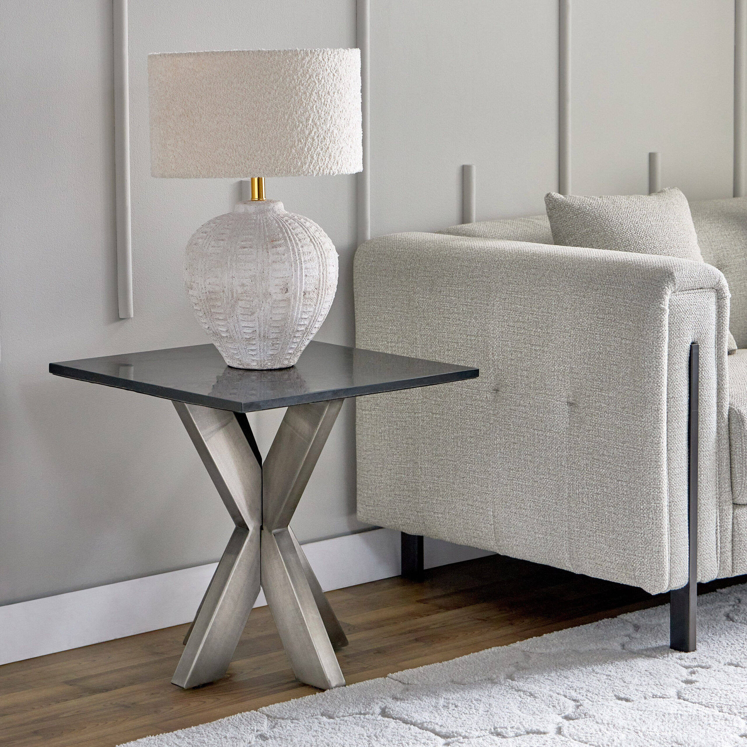 Portola Genuine Marble Top End Table