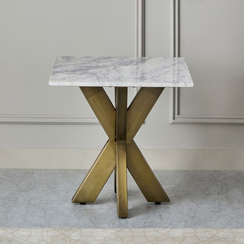 Portola Genuine Marble Top End Table - Image 4