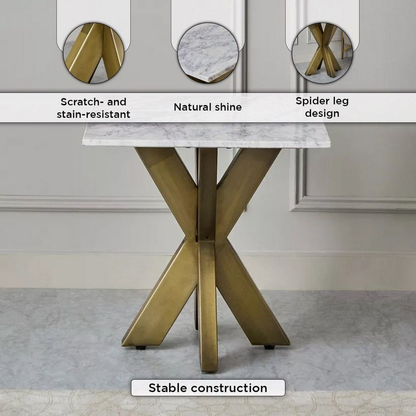 Portola Genuine Marble Top End Table - Image 7