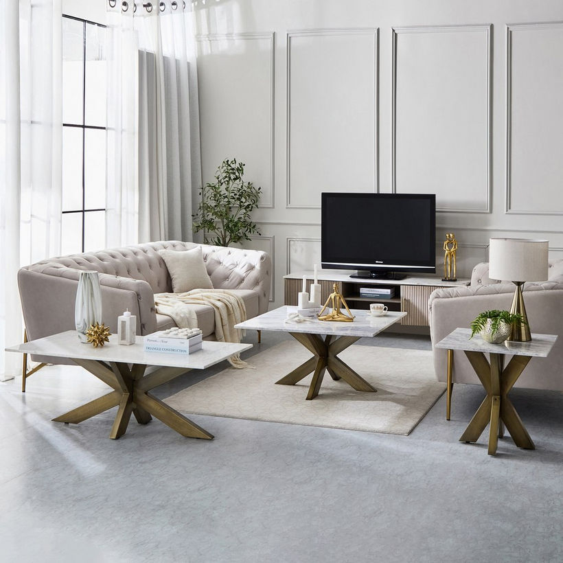 Portola Genuine Marble Top End Table - Image 11