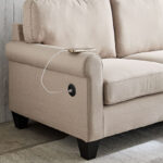 Angelton 3-Seater Reversible Corner Fabric Sofa with USB Port