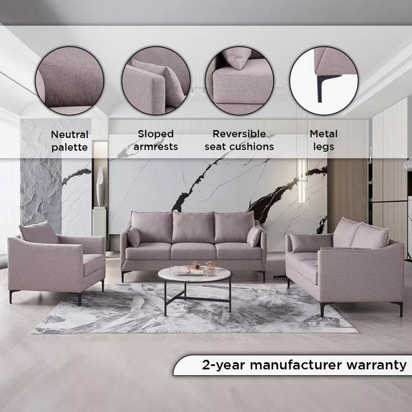 Odessa 3-Seater Fabric Sofa - Image 5