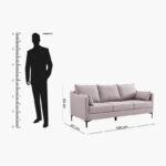 Odessa 3-Seater Fabric Sofa