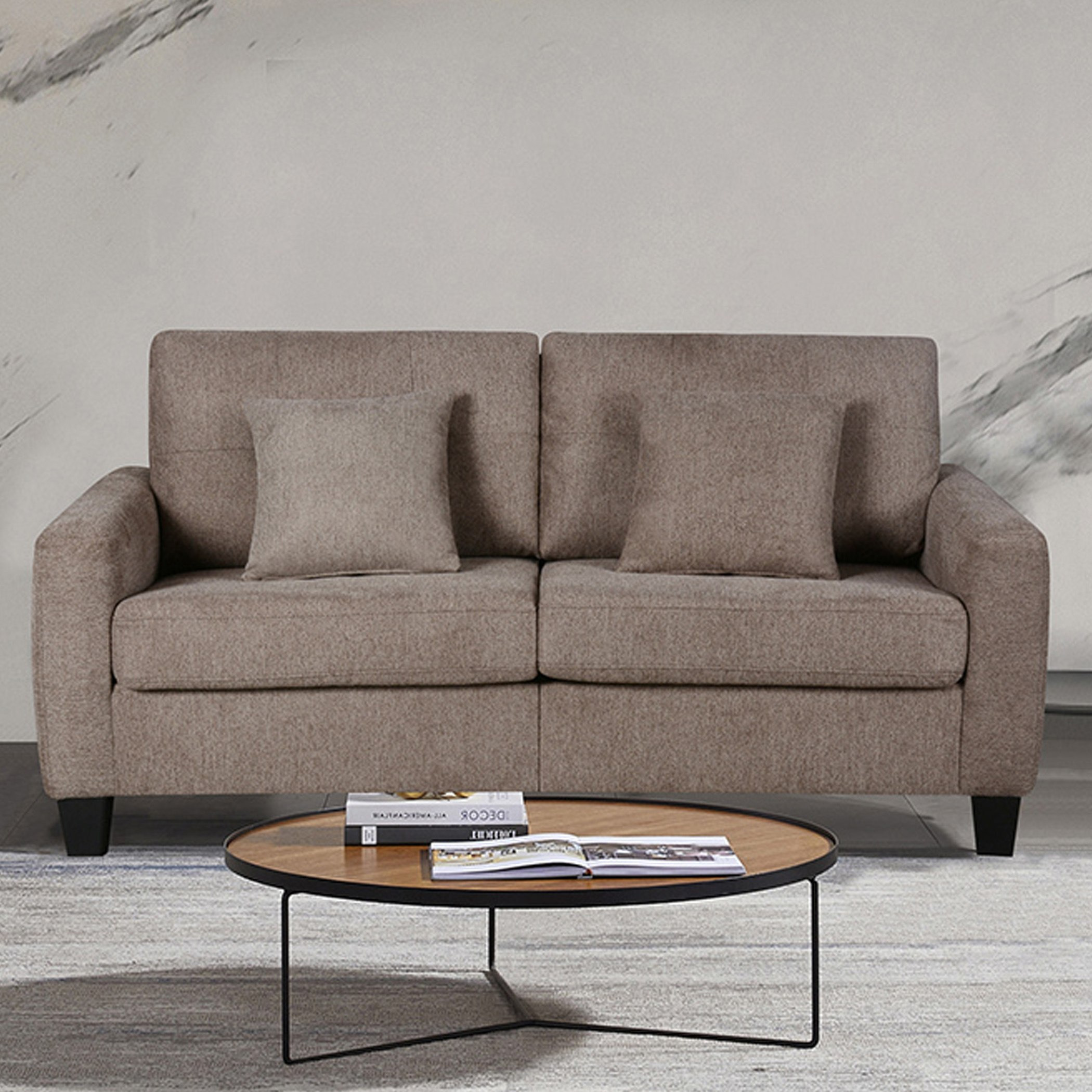 Nevada 3-Seater Fabric Sofa with 2 Cushions