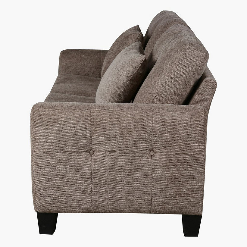 Nevada 3-Seater Fabric Sofa with 2 Cushions - Image 5