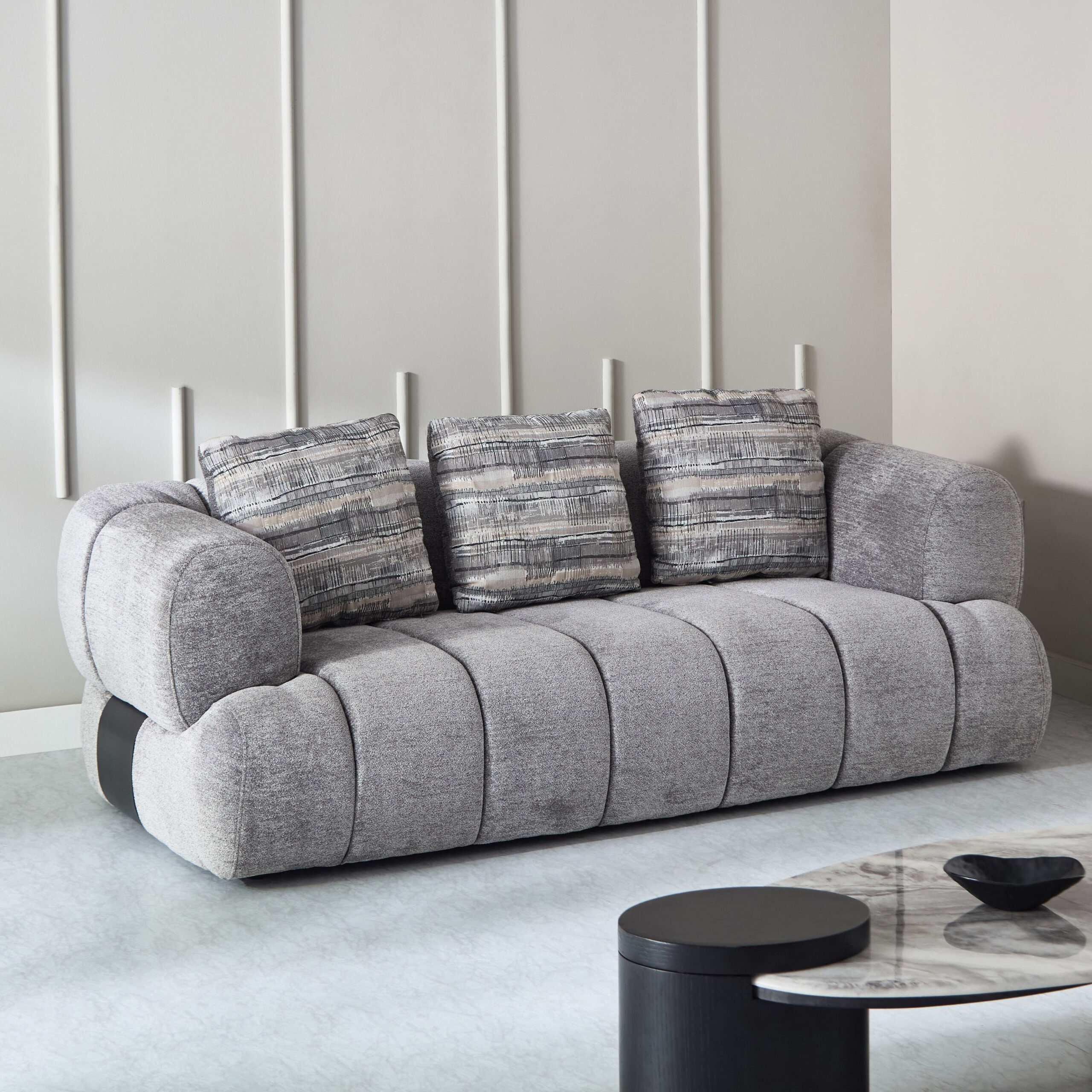Cloud 3-Seater Fabric Sofa with 3 Cushions