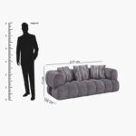 Cloud 3-Seater Fabric Sofa with 3 Cushions