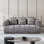 Cloud 3-Seater Fabric Sofa with 3 Cushions