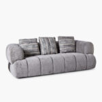 Cloud 3-Seater Fabric Sofa with 3 Cushions