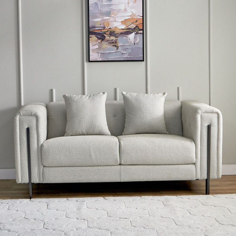 Glisten 2- Seater Fabric Sofa with 2 Cushions - Image 3