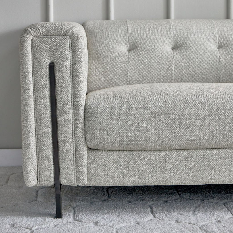 Glisten 2- Seater Fabric Sofa with 2 Cushions - Image 9