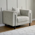 Glisten Armchair Fabric Sofa with 1 Cushion