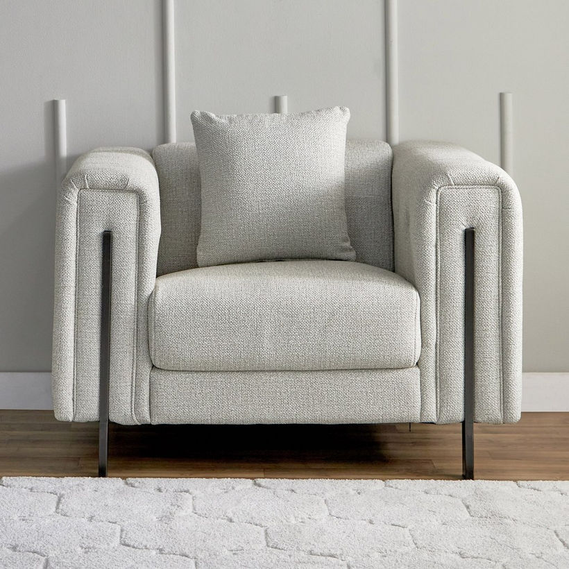 Glisten Armchair Fabric Sofa with 1 Cushion - Image 3