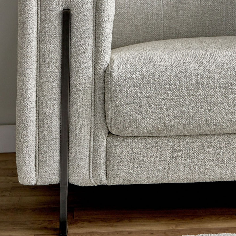 Glisten Armchair Fabric Sofa with 1 Cushion - Image 8