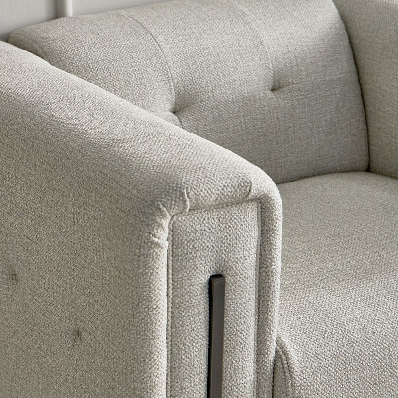 Glisten Armchair Fabric Sofa with 1 Cushion - Image 9