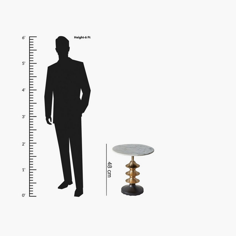 Cavon Helix Genuine Marble Top End Table - Image 2