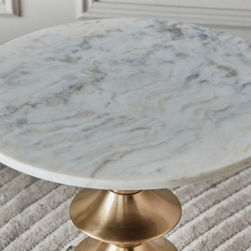 Cavon Helix Genuine Marble Top End Table - Image 5