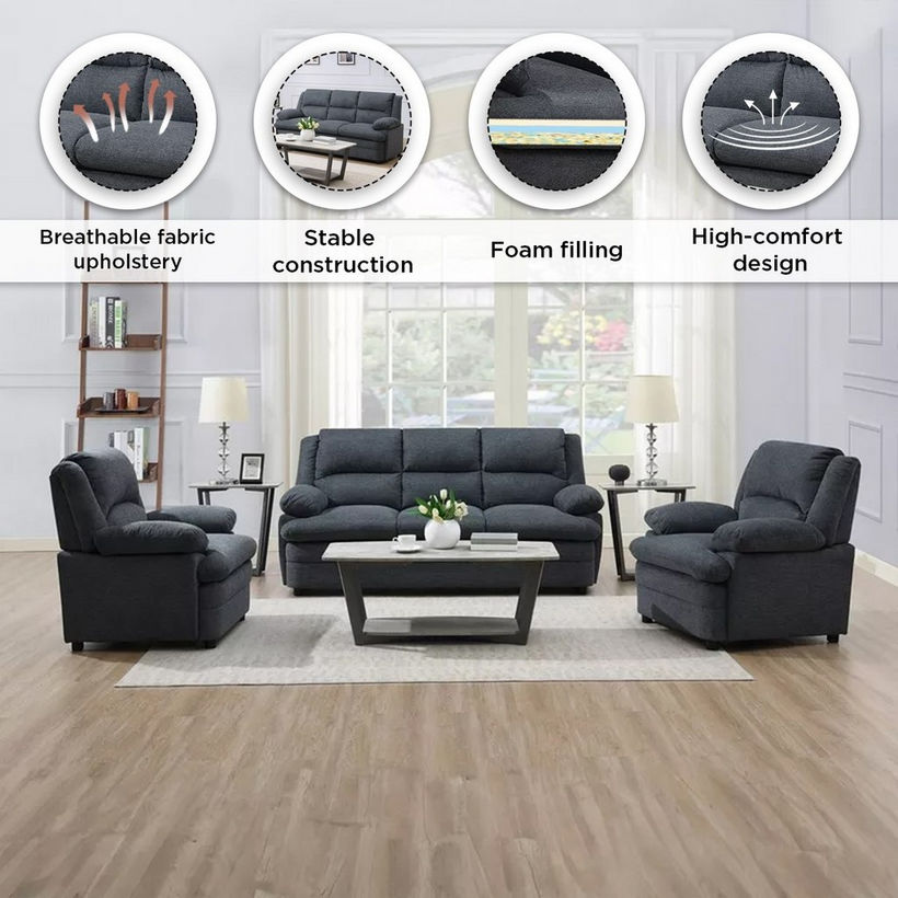 Bali Lamo 3-Seater Fabric Sofa - Image 12