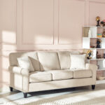 Angelic Oakwood 3-Seater Sofa with 2 Cushions