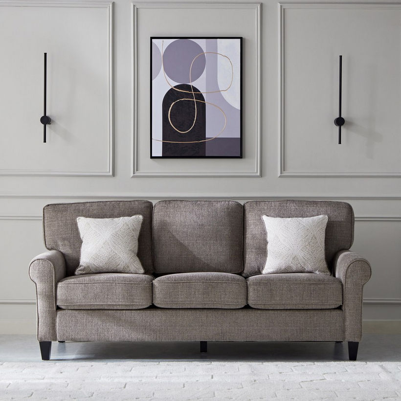 Angelic Oakwood 3-Seater Sofa with 2 Cushions - Image 4