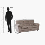 Leonardo 3-Seater Fabric Sofa