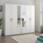 Philip 6-Door Wardrobe with 2 Drawers and Mirrors