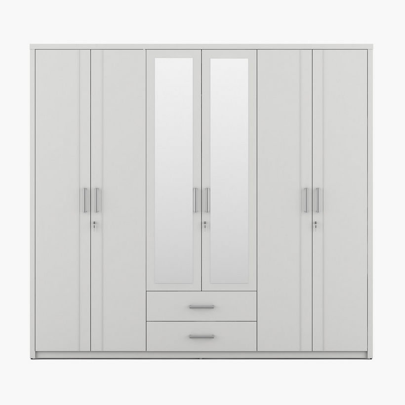 Philip 6-Door Wardrobe with 2 Drawers and Mirrors - Image 3