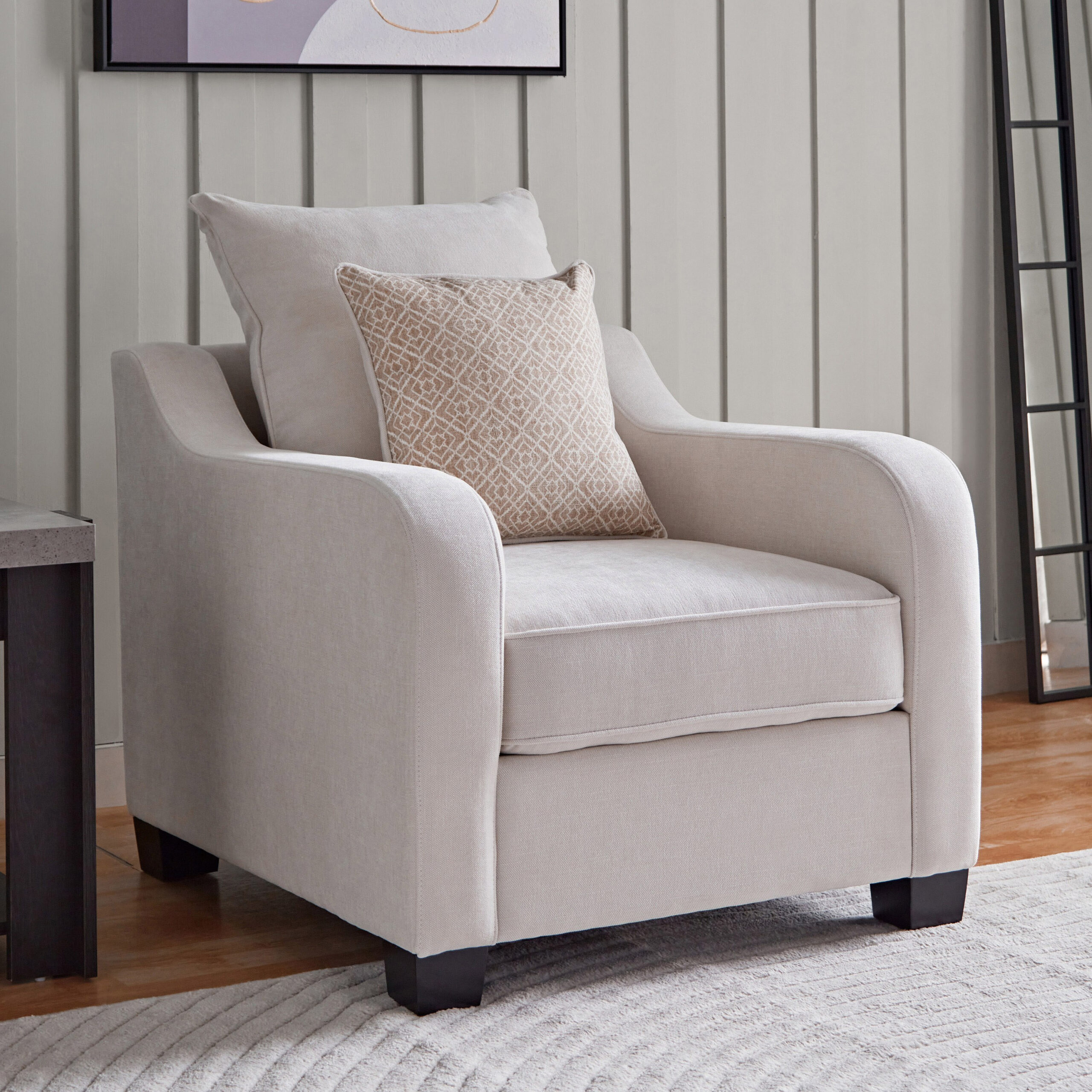 Nelson Fabric Armchair Sofa with 2 Cushions