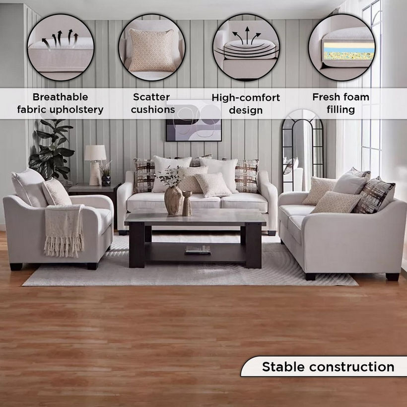 Nelson Fabric Armchair Sofa with 2 Cushions - Image 5