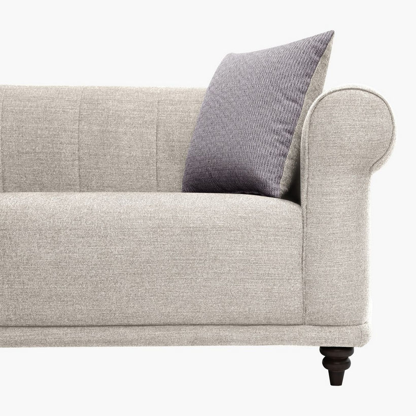 Oshawa 3-Seater Fabric Sofa with 2 Cushions - Image 8